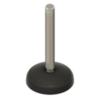 MODULAR SOLUTIONS PLASTIC FOOT 50MM PAD, M10 THREAD STEM W/ JAM NUT